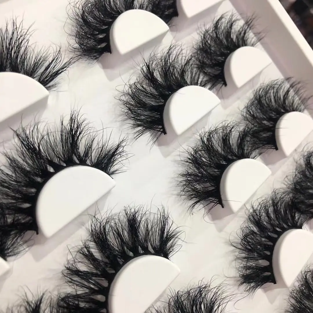

Private Label Popular Mink 25mm Eyelashes with Lashes Custom Packaging Boxes, Natural black