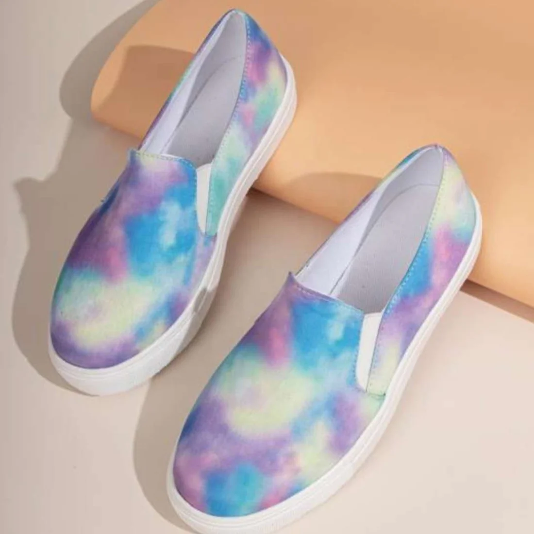 

Fancy Candy Color Loafer Women Walking Shoes Canvas Loafers Round Toe Sneakers Low Cut Casual Shoes For Ladies, Red ,blue