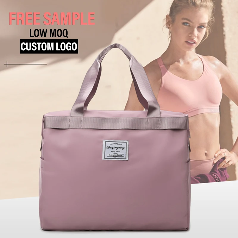 

Gym women's waterproof large travel bag custom logo weekend Overnight duffle bag