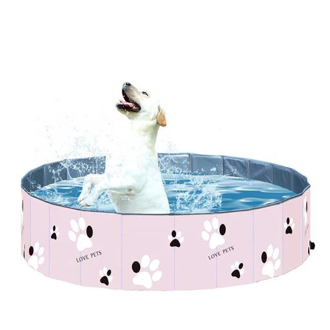 

wholesale dog summer swim foldable PVC portable pet dog swimming pool, Blue, pink