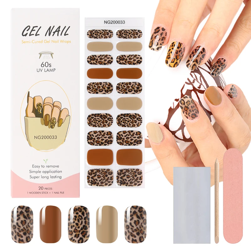 

Huizi factory supplier New Nail art gel nail wraps polish strips 3D gel nail polish sticker, Colourful