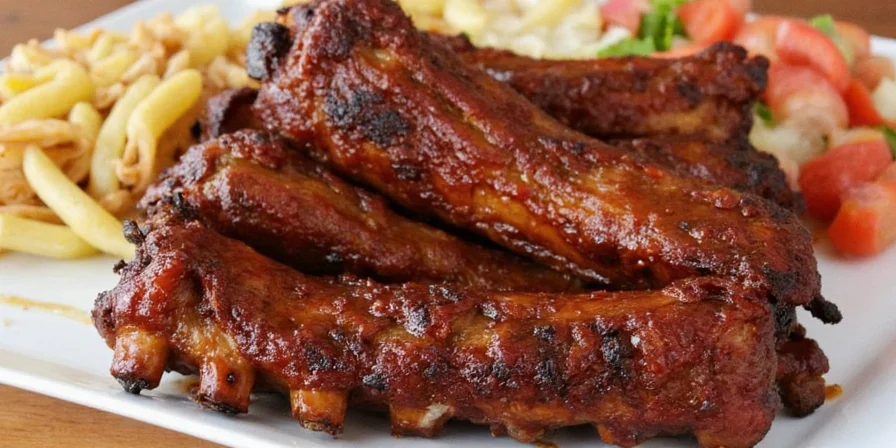 Ribs cooking in a slow cooker