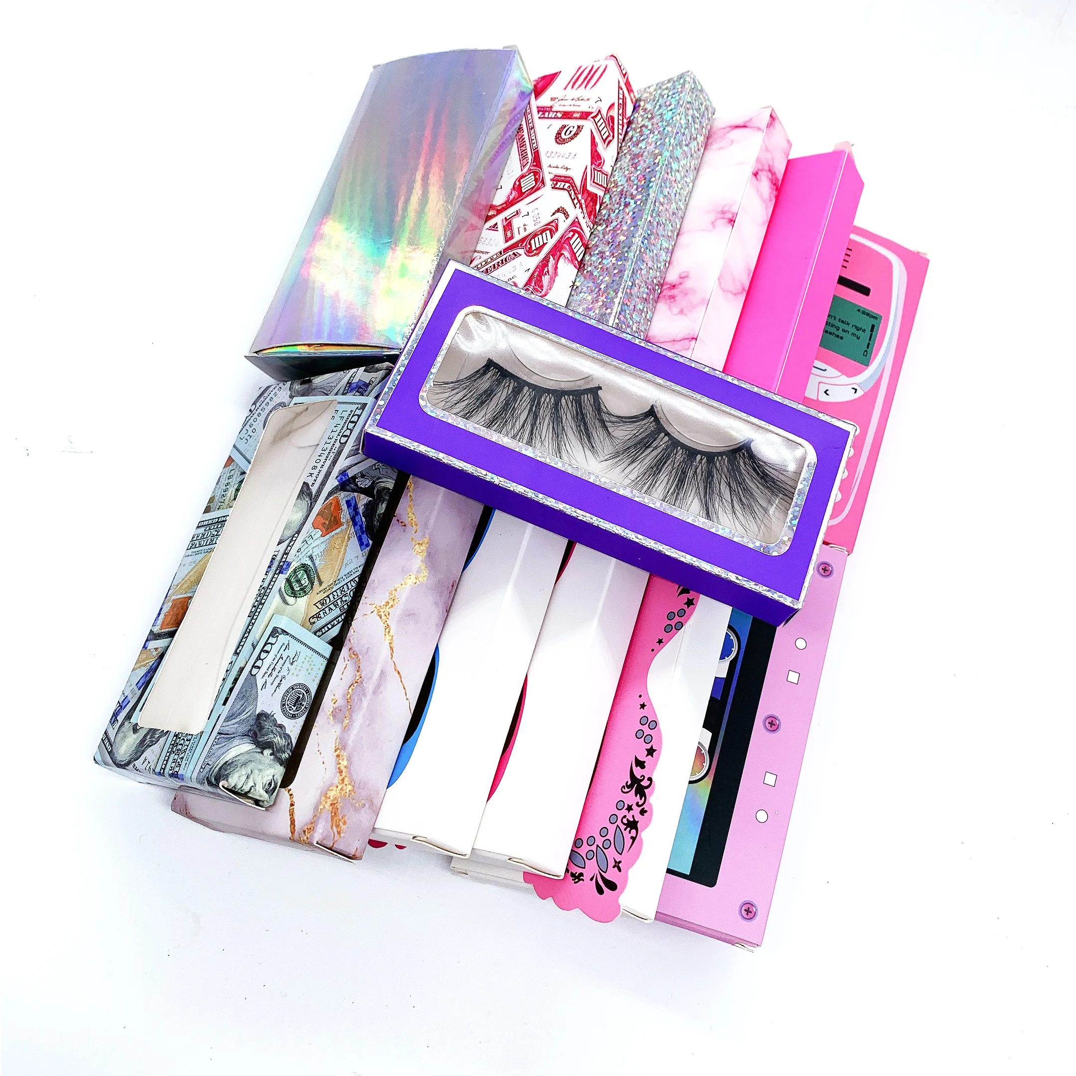 

Free sample eyelash Chinese Wholesale Vendor 100% Handmade 25mm Mink Eyelashes Private Label Thick Mink Lashes, Black color