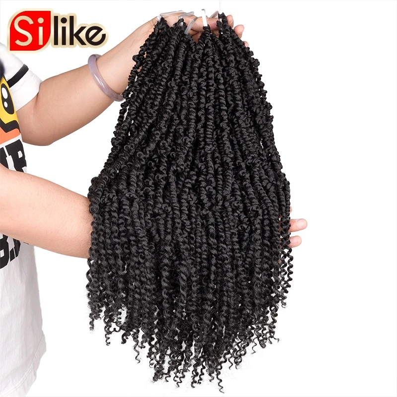 Passion Spring Twists Synthetic Crotchet Hair Extensions Ombre Crochet Braids Fiber Pre looped Fluffy Twists Braiding Hair Bulk