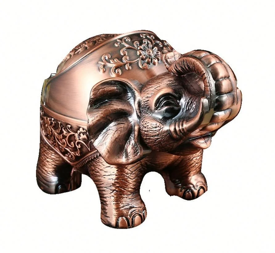 

Jhsport Cheaper Mini Vinntage Portable Metal Elephant Ashtray, As pic show