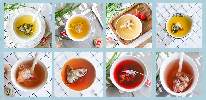 3g Private Label Chinese Dried Peach Oolong Apple Mixed Fruit Tea in Triangle Bags - 4uTea | 4uTea.com