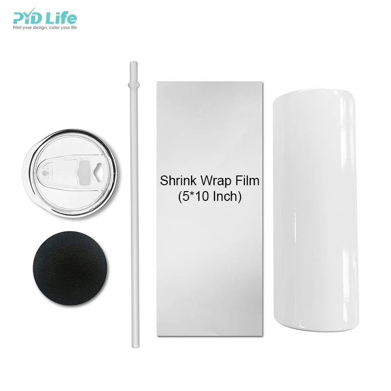 

PYD Life 20oz Blank Sublimation White Blank Tumbler Non Tapered All Straight Double Wall Skinny Tumbler for Tumbler Press Print