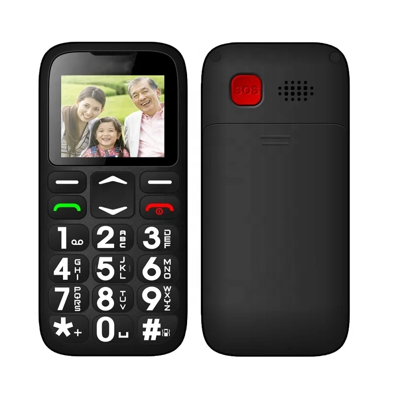 

1.77 inch Big sound FM no camera Big push button Senior Feature Mobile Cellphone 2G SOS Elderly Bar phone Single Card in China