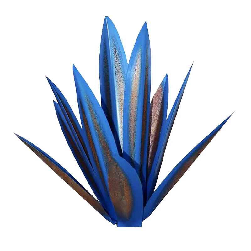 

New Metal Agave Rustic Sculpture Outdoor Garden Yard Decor Stake Art Sculpture Agave Artificial Rustic Metal Agave Tequila Plant, Colorful