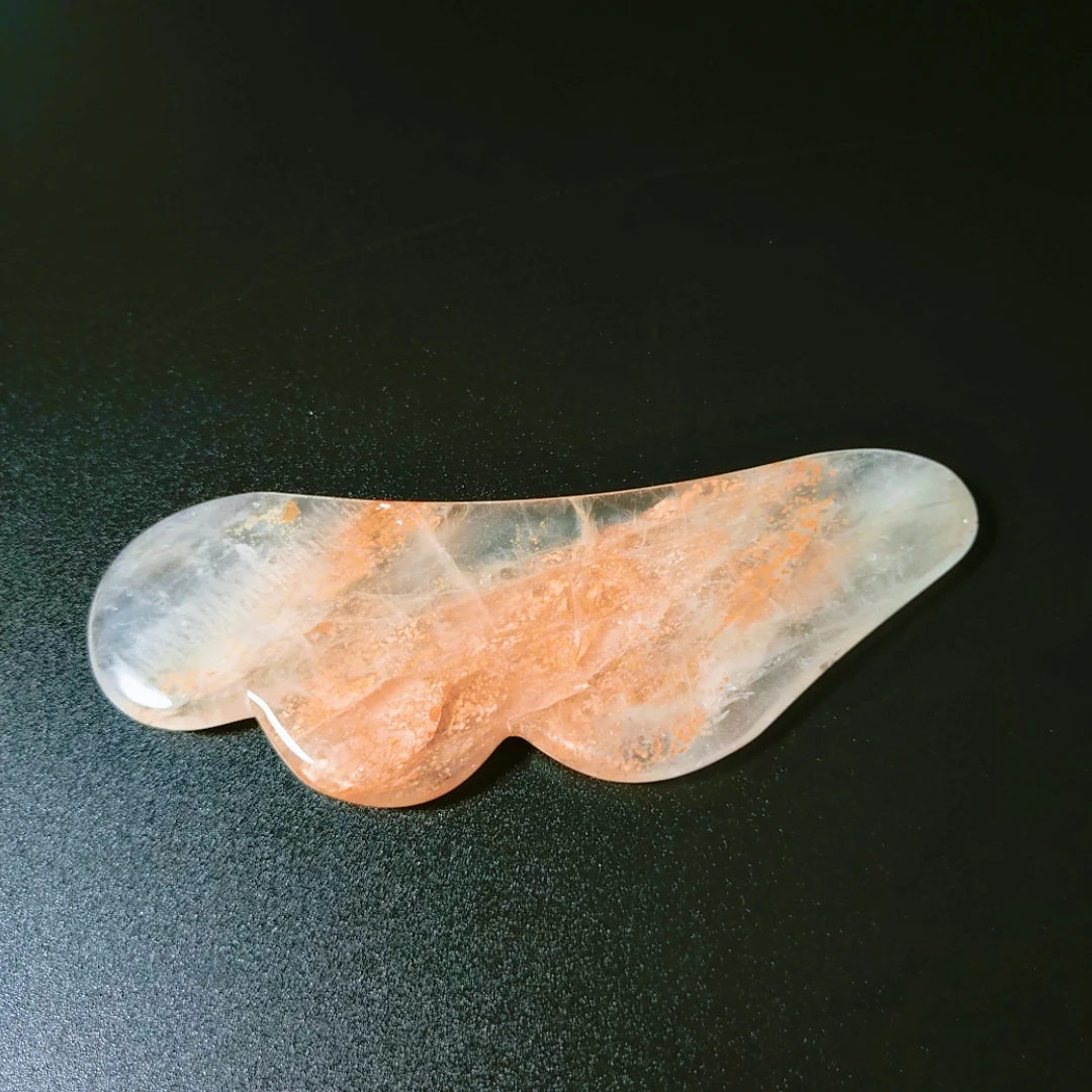 

100% natural yellow scraping wing guasha citrine