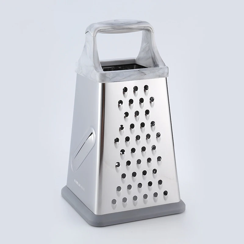 

A1019 Multi-function Durable Cutter Grater Kitchen Vegetable Grater 10 inch Stainless Steel Four-sided Planer Garlic Grinder