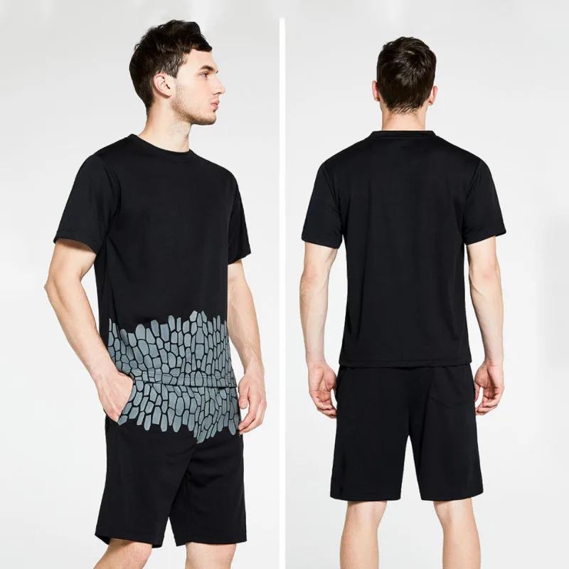 

2021 New Design Fashion T-shirt Custom Style Printing Color Blocking Short Sleeved Mens T shirt Suit Wholesale