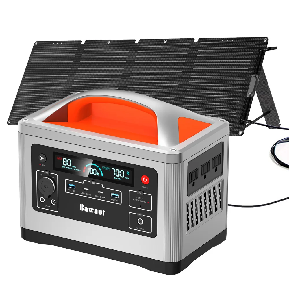 

High Power Solar Generator 500Wh 700W Portable Power Station With AC 110V 220V Outlet Charging DC USB Home Emergency Backup