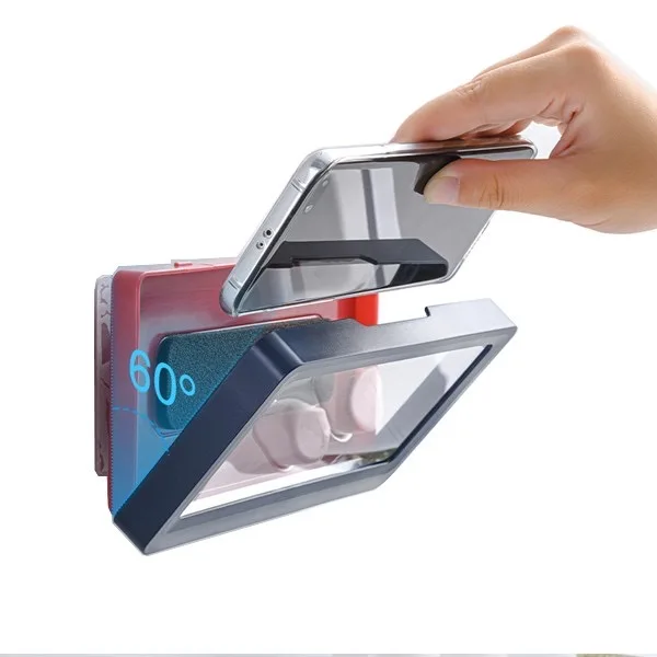 

High Quality new Bathroom Wall Mount Anti Fog clear Mobile 360 waterproof storage box shower phone holder