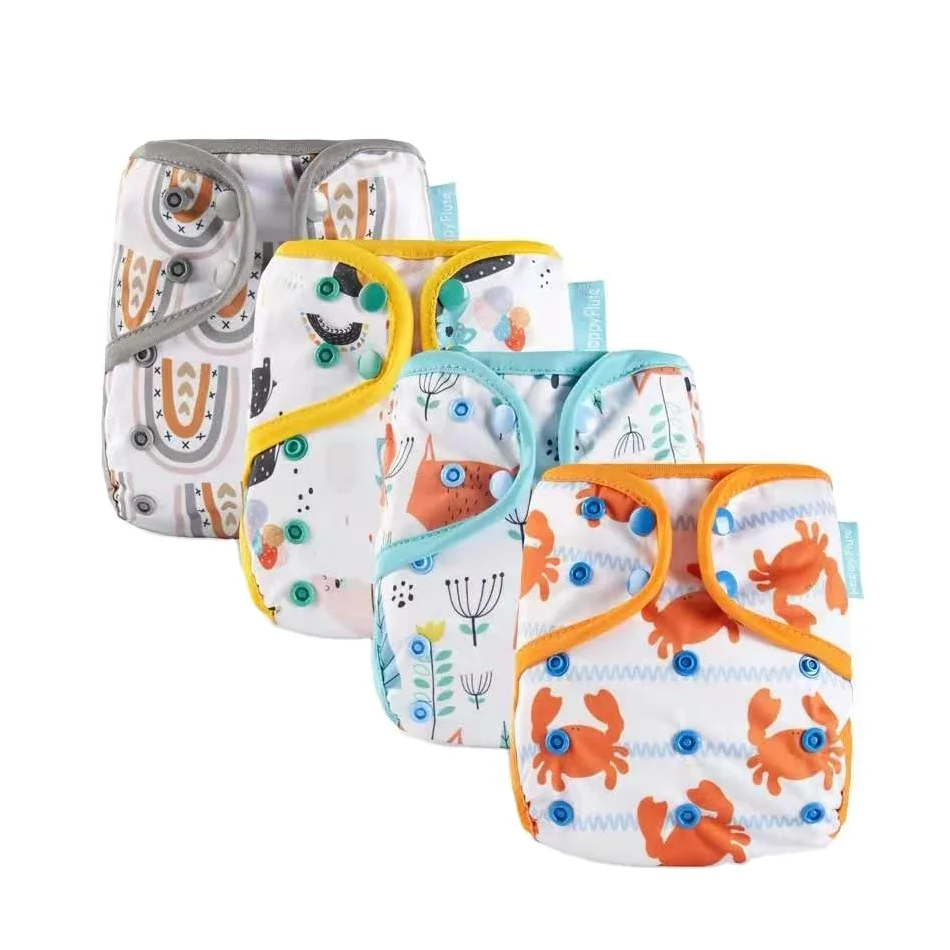 

Happyflute Eco-friendly Diaper Cover Reusable Nappy Baby Pocket Cloth Diapers