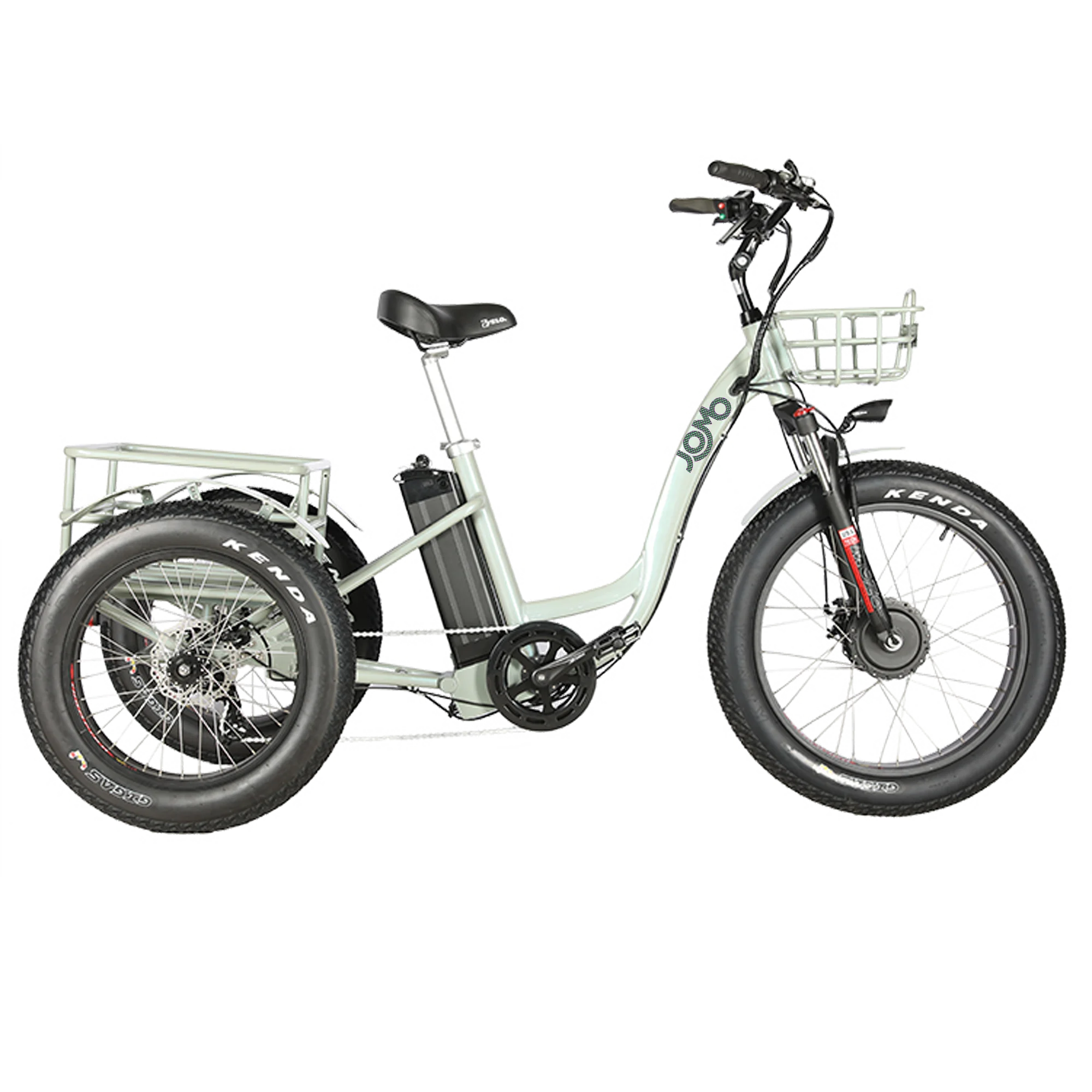 

ready ship 24 inch delivery electric trike fat tire 3 wheel Electric Tricycle three wheels adult cargo electric bike with basket