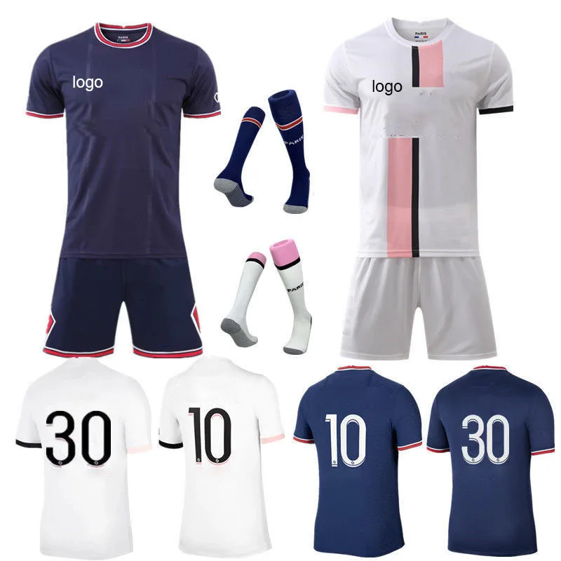 

Custom mens 21/22 Psg Messi Football Jersey Sets Training Sublimation Printed Thailand Soccer Wear Shirts Uniform, Custom color