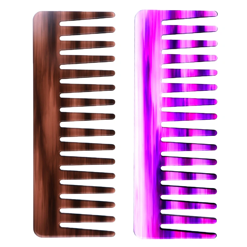 

black wide tooth comb custom diffrent design logo OEM ODM cellulose acetate hair comb, Customized color