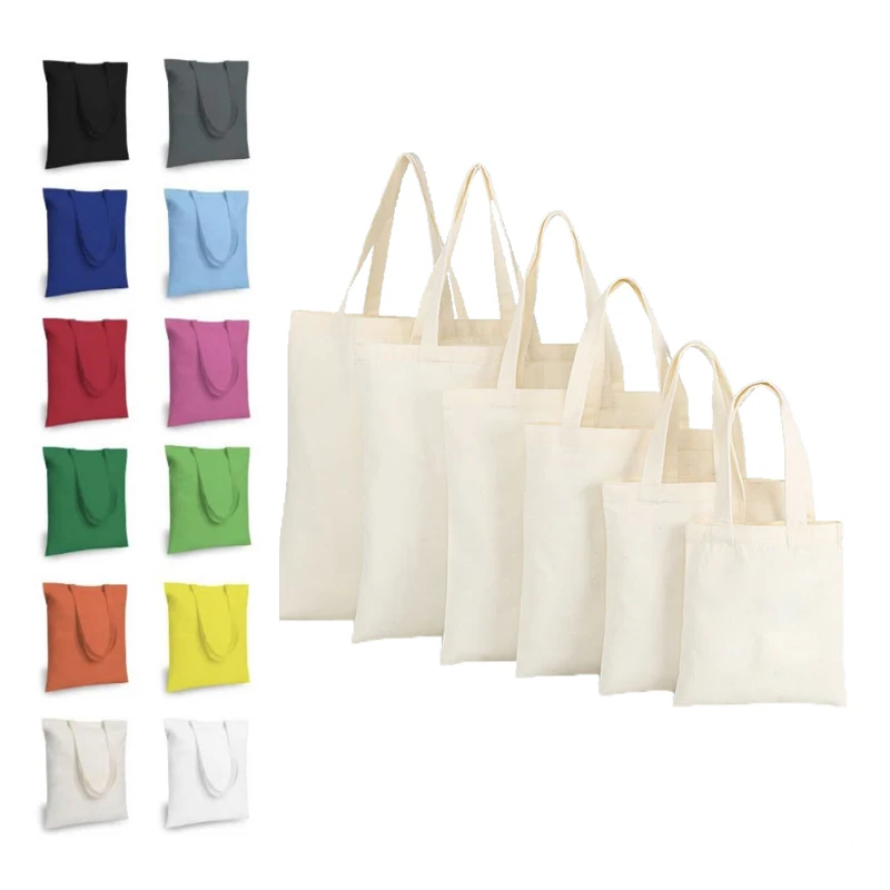 

wholesale large blank reusable big promotional cotton canvas tote shopping bags custom mini small canvas bag With Custom Logo