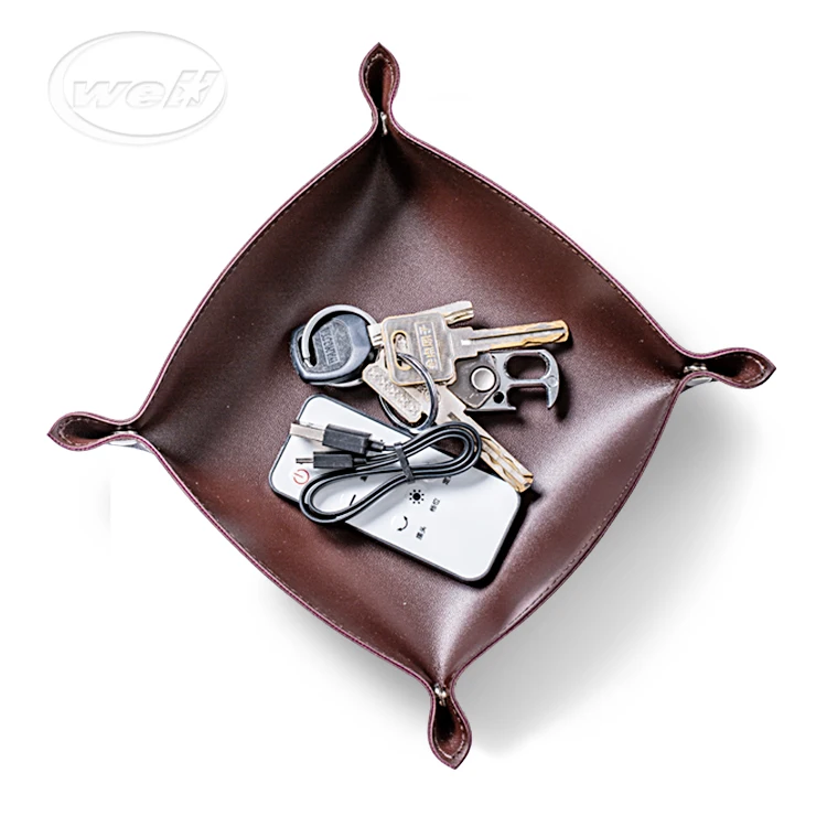 Wholesale custom pu leather foldable storage tray game dice tray