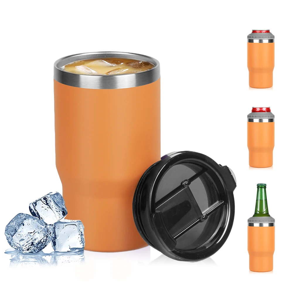 

4 In 1 Skinny Universal Custom Can Cooler With Lid 12oz Sublimation Can Cooler Stainless Steel, Customized color