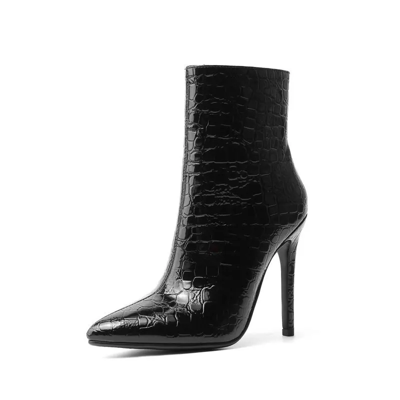

2020 Fashion women ladies winter boots high heel ankle zipper boot