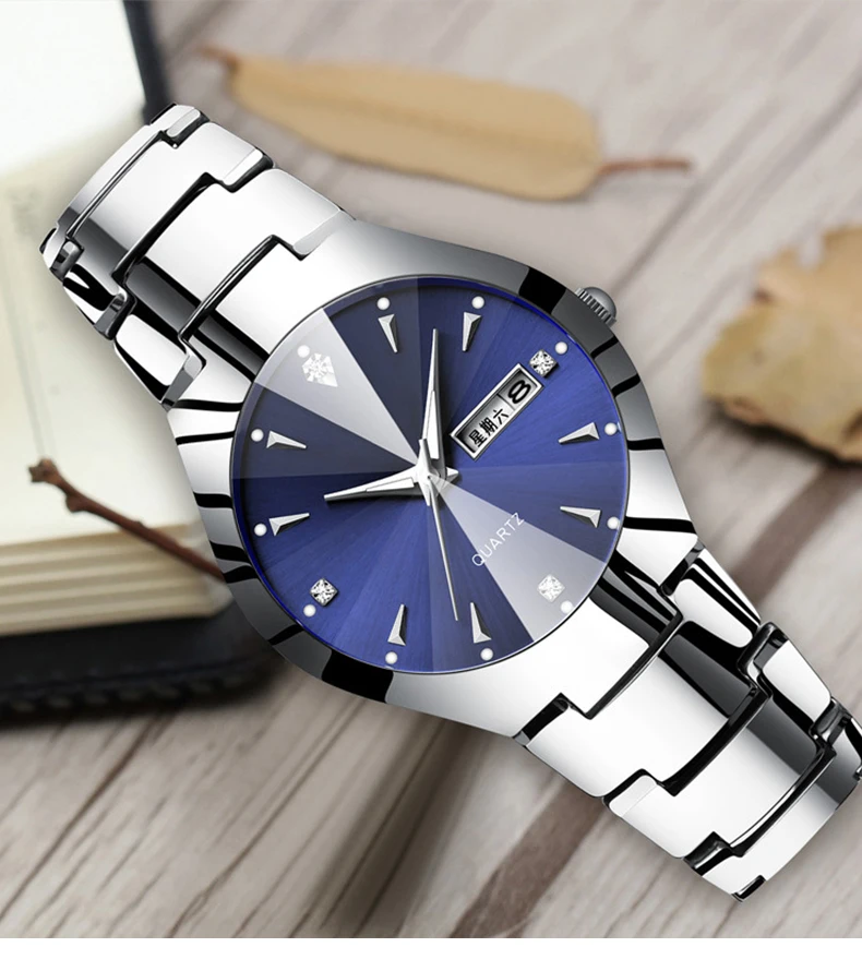 

Wlisth Tungsten Steel Cheap Quartz Watch Fashion Business Couple Watches Luminous Waterproof Men And Women Wristwatch
