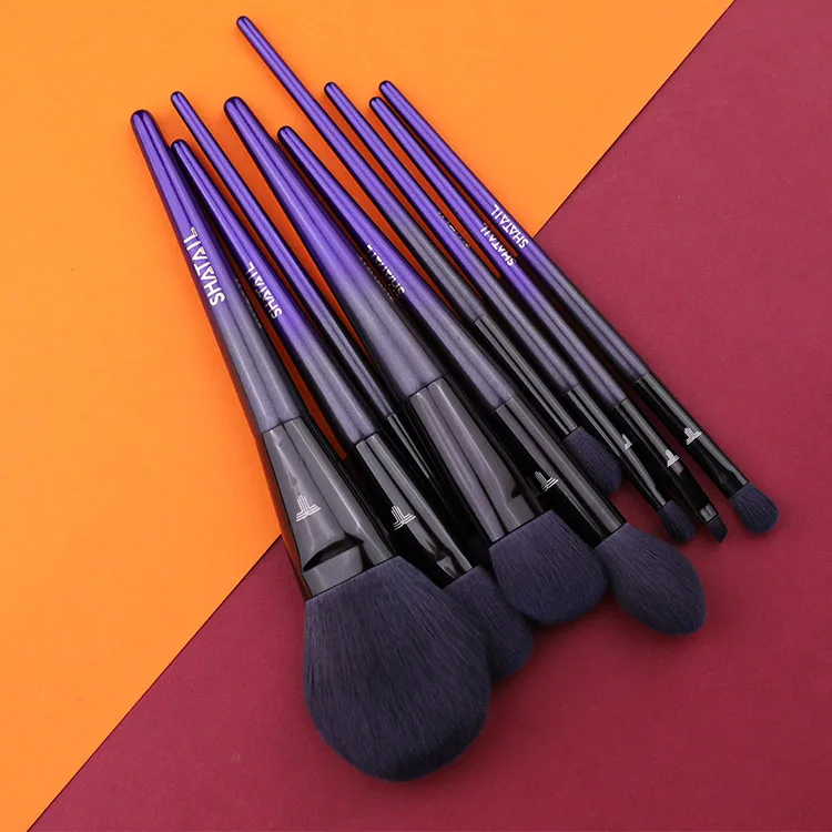 

2021 Hot sale 9 Piece Professional Eye Goat Hair Makeup Brush Set Private Label, Customized color