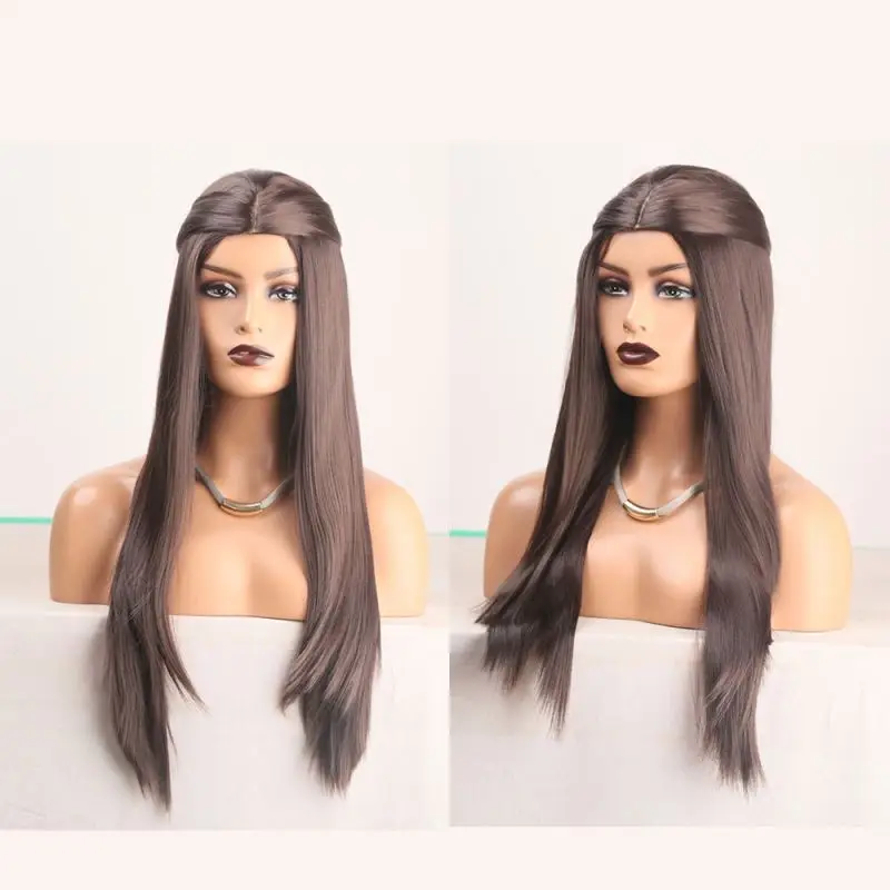 

Natural Straight brown Chemical Fiber Wig Blonde Long machine made wig Hair Wigs For Women
