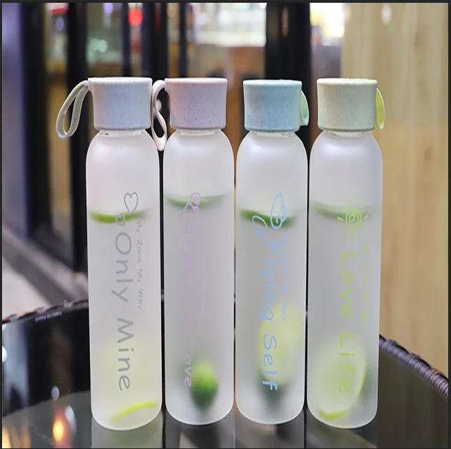 

hot sale eco friendly wheat straw glass water bottle 2021 best selling