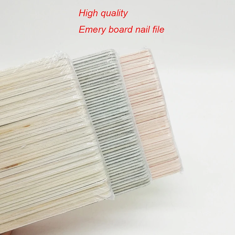 Oem Custom Printed Tapered Wood Nail File Professional 100/180 Emery