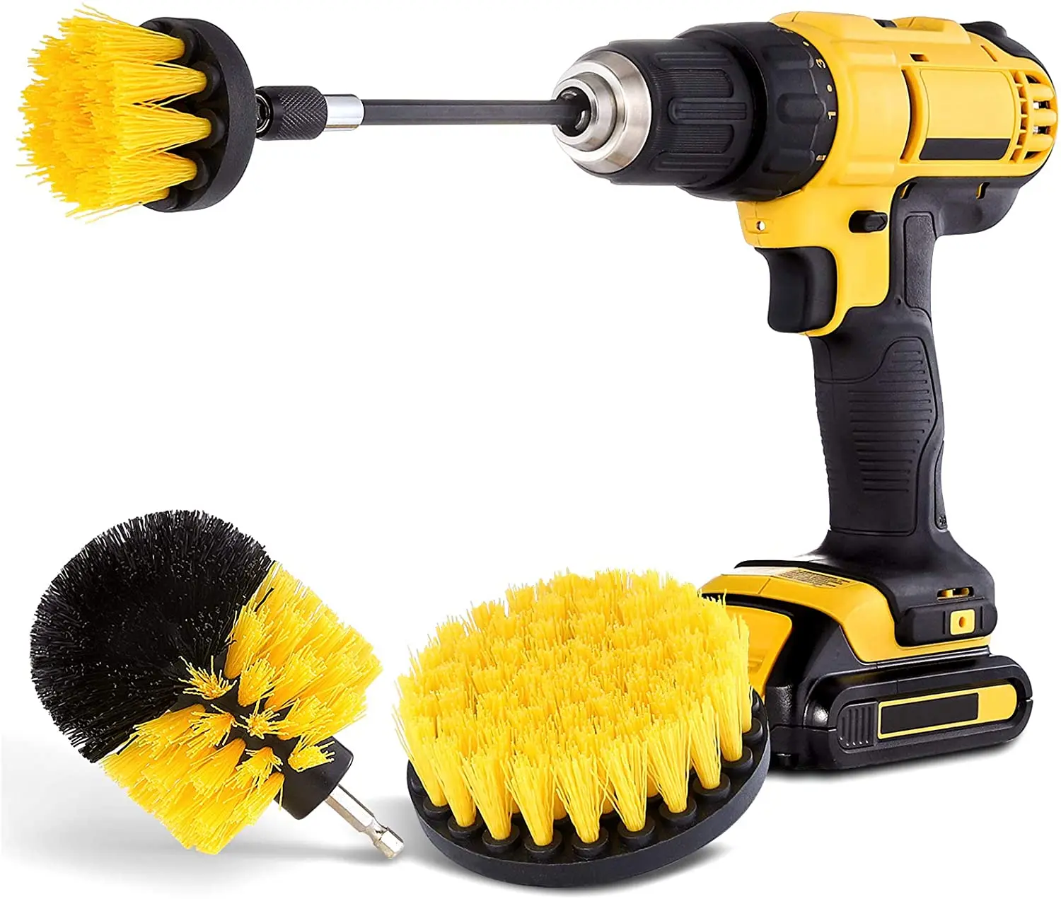 

Cleaner Scrubbing Cordless Drill Brush 3pcs with extension, Customerized