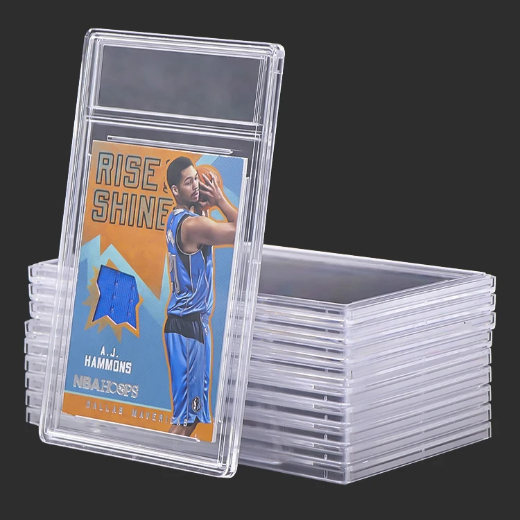 

Plastic Custom Logo Basketball Card Slab Didn't Need Ultrasonic To Sealer Graded Card Case for Pokemon Rigid Sports Card Case