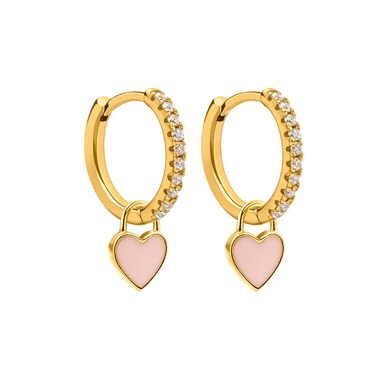 

hot-selling S925 sterling silver INS heart shape diamond drop earrings wholesale
