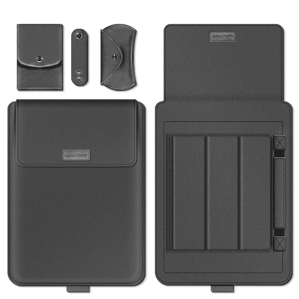 

PU Leather Sleeve Case For Laptop Leather Bag With Stand Cover Portable Notebook Protector Bag For 11inch-15inch