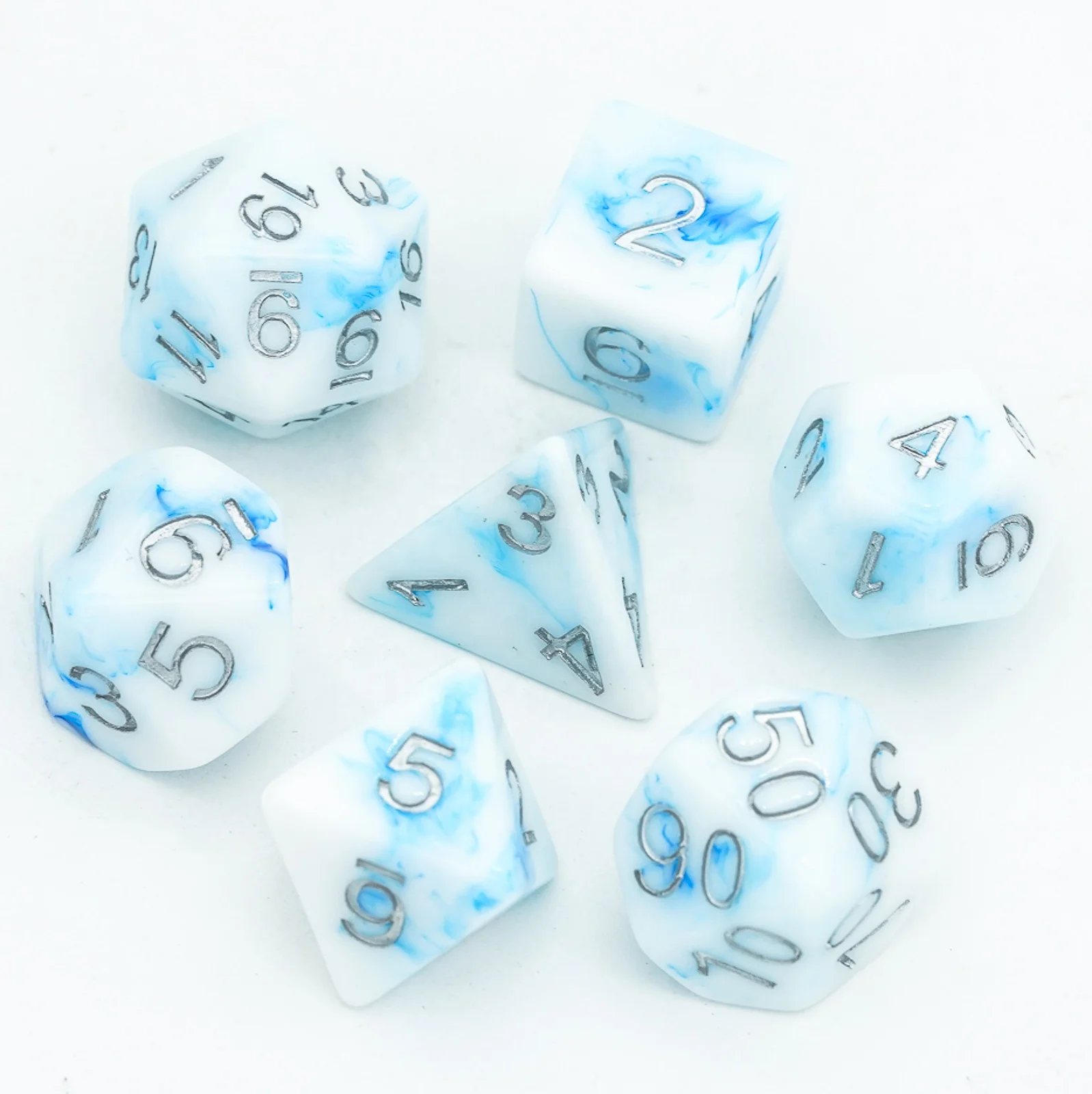 

Blue Stone Pattern Resin Polyhedral Dice Set for DND RPG or Card Games Dungeons and Dragons Dice Set