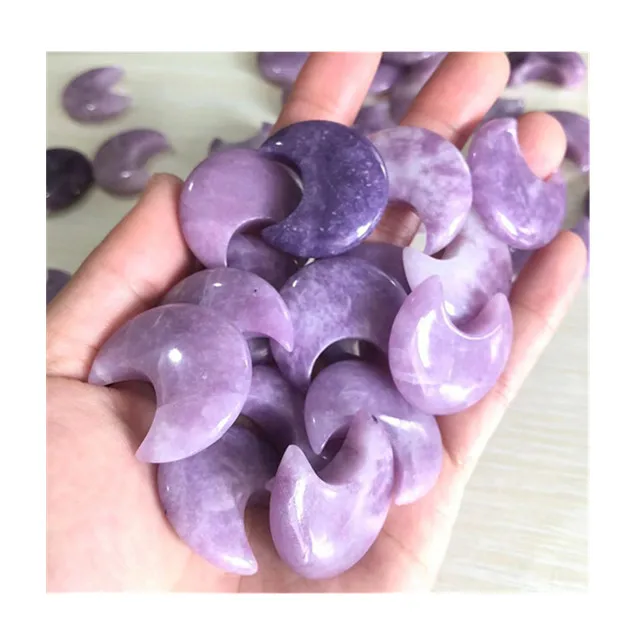 

Wholesale stones crystal jewelry carving jewelry crystal pendants lepidolite moon