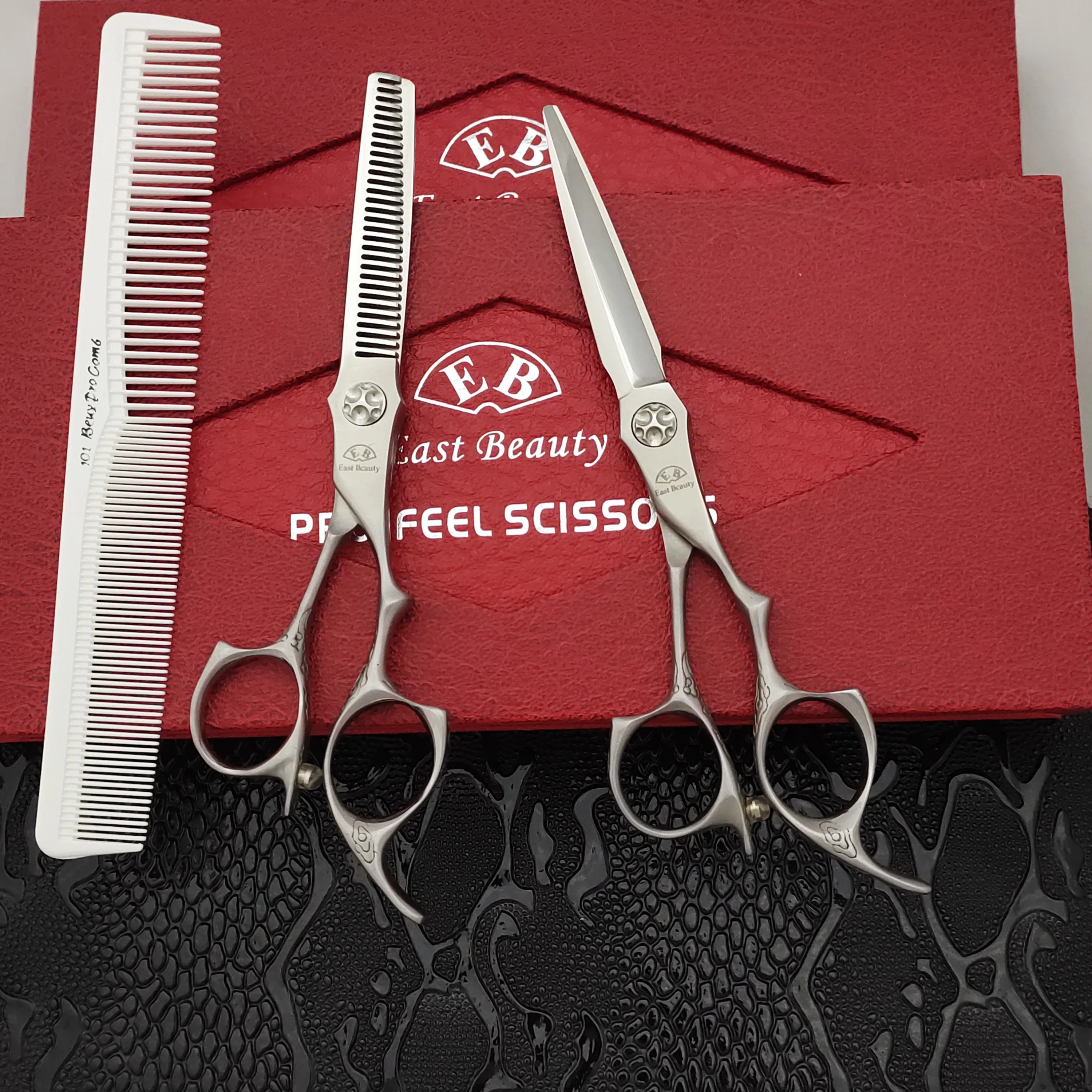 

Professional Hair Cutting Scissors Kits Stainless Steel Hairdressing Shears Set Thinning/Texturizing Scissors for Barber Salon, Silver