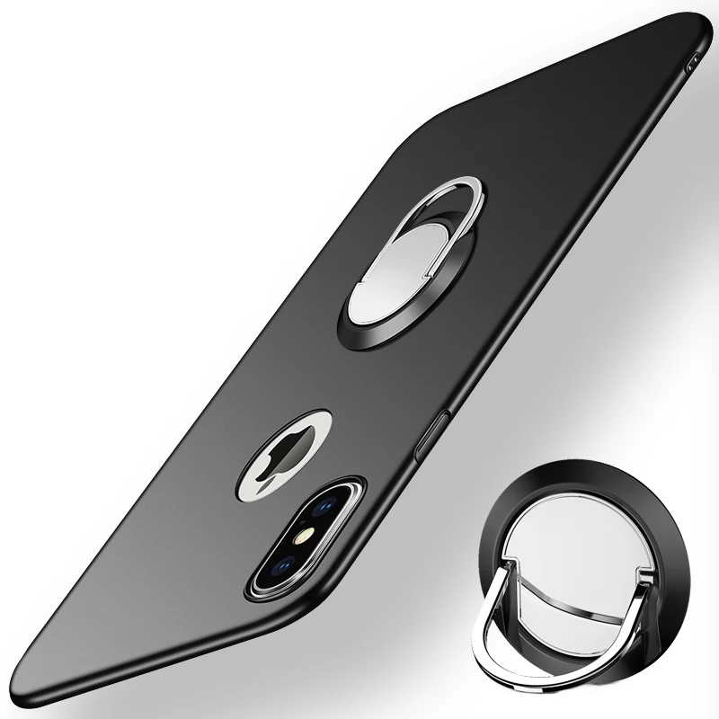 

Ring Holder For iPhone XS Hard Matte PC Slim Coque 11 12 13 Mini 7 8 Plus Mobile Phone Case For iPhone X XR XS Max Back Cover