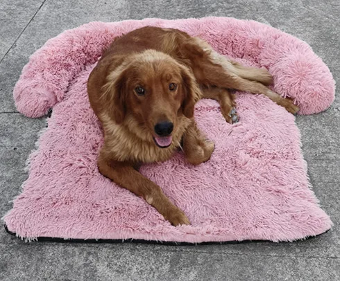 

Amazon Explosion Dual-use Pet Wick Dog Sofa Bed Wholesale Detachable Plush Blanket Long Plush Dog Nest
