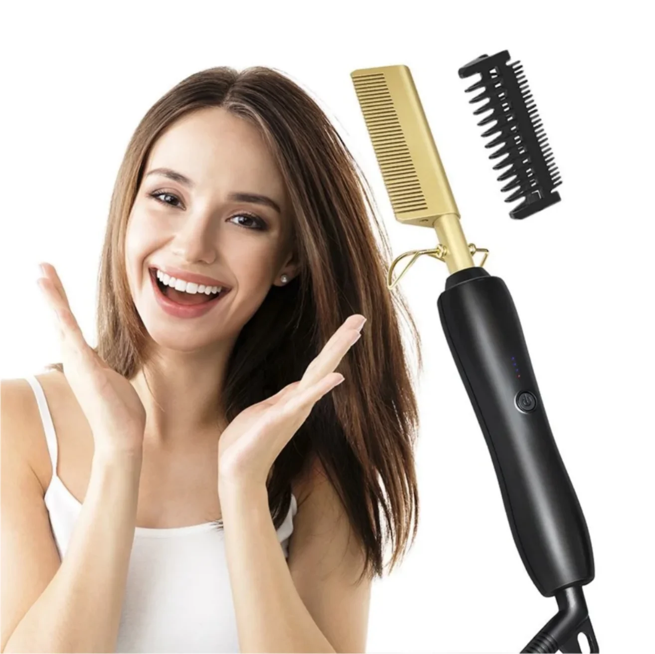 

Wholesale Private Label Electric Titanium Hair Straightener Hot Comb