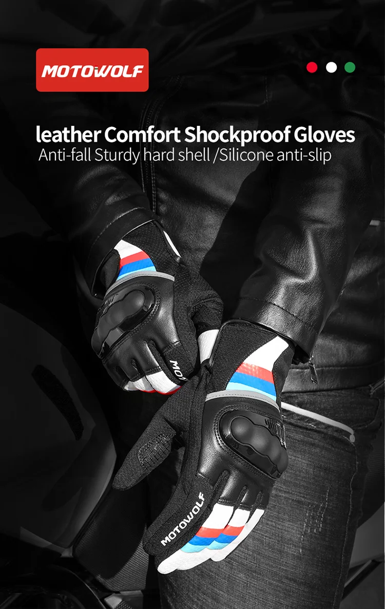 Motowolf Gym Smart Anti-fall Sport Touch Screen Men Racing Gloves Leather Motorcycle Motorbike