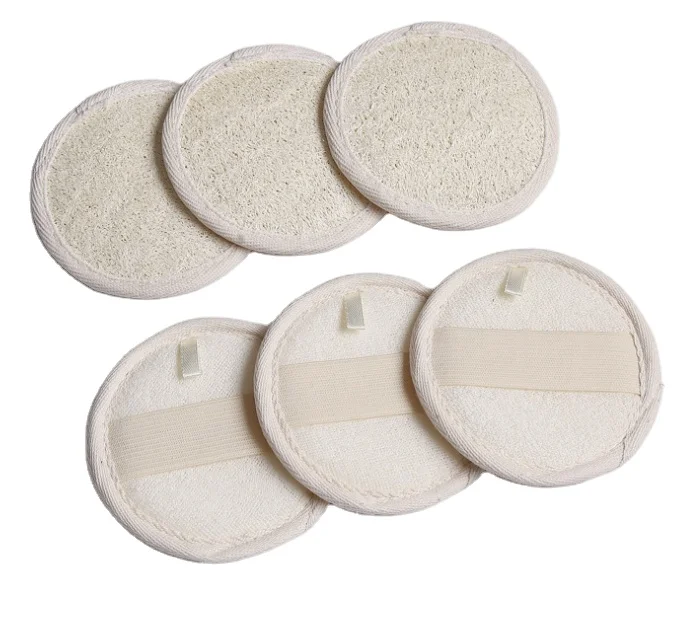 

100% natural Loofah Pads, Face Exfoliator Pad Scrubber Handheld Luffa Pad Sponges for bathing, showering, spa facial
