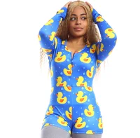 

Wholesale Custom Cheap Funny Little Duck Tight Printed Polyester Long Sleeves Romper Onsie Adult Onesie