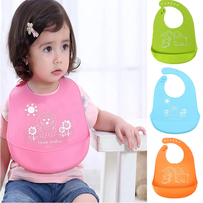 

Silicone Baby Bibs Waterproof Toddler Kids Adjustable Food Bib Baby Feeding Stuff Cloth Boy Girl Bibs Apron, Multiple patterns