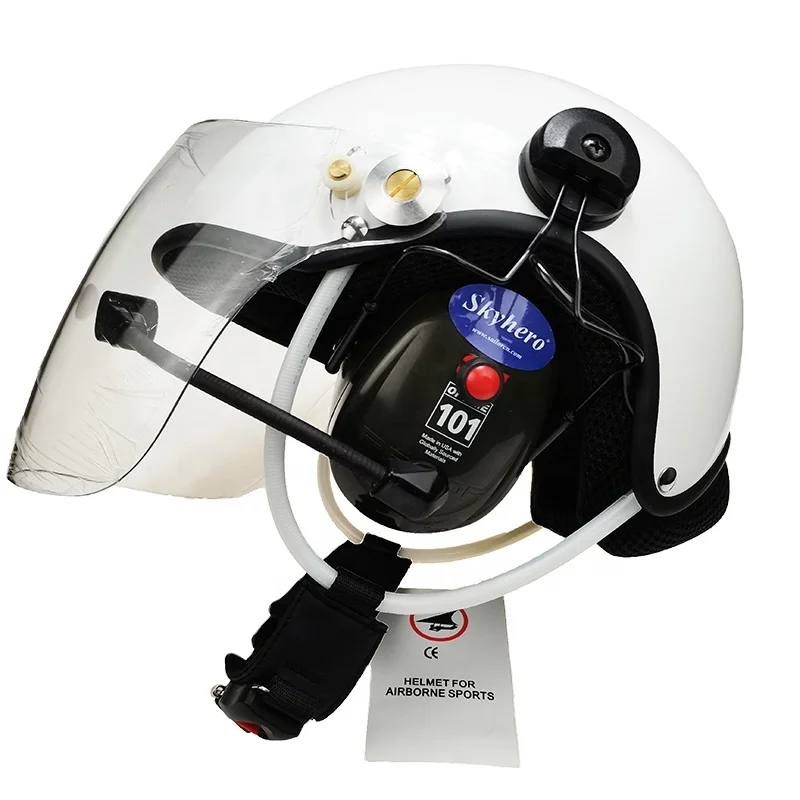 

31db Noise cancelling Paramotor helmet Air sports EN966 certified protection helmet Trike or Ultralight helmet, Blue black red white carbon fiber