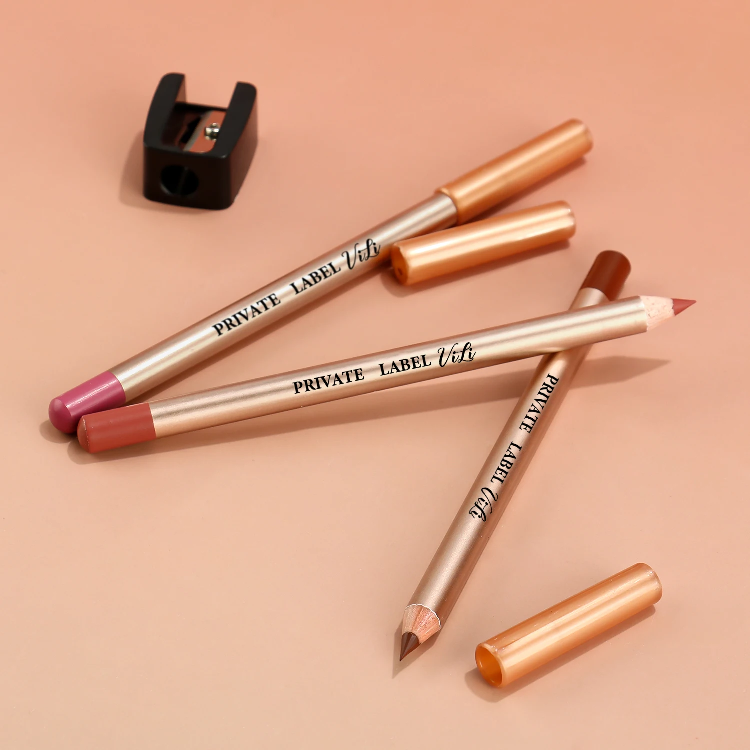 Hot Selling Cosmetics Makeup Brand Private Label Lipliner Long-Lasting Waterproof Wooden Lip Liner