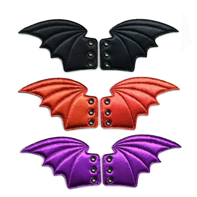 

Ready to Ship Amazon FBA US Red Black Purple Silver Shoe Decoration Lace Wings for Kids Teenage