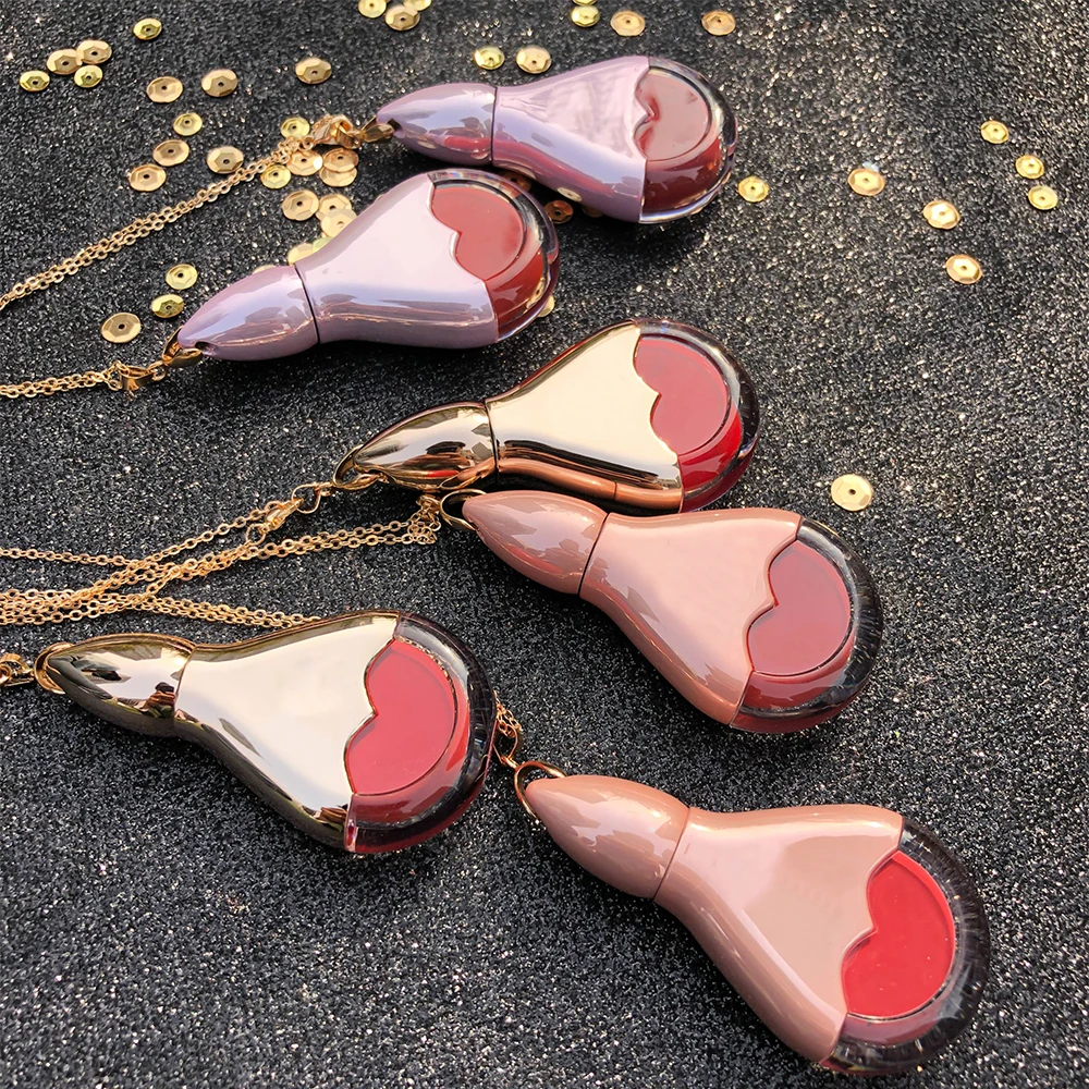 

Lip Gloss Private Label Vendor Custom Kids Non-stick Cup Necklace Waterproof Luxury High Quality Valentine's Day Gift