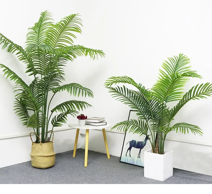 Large 200cm Areca Palm Artificial Plastic Bonsai with Realistic Leaves for Lawn Landscaping